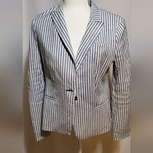 Black and White Striped Blazer